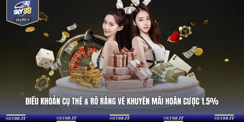 Điều khoản cụ thể & rõ ràng về khuyến mãi hoàn cược 1.5%